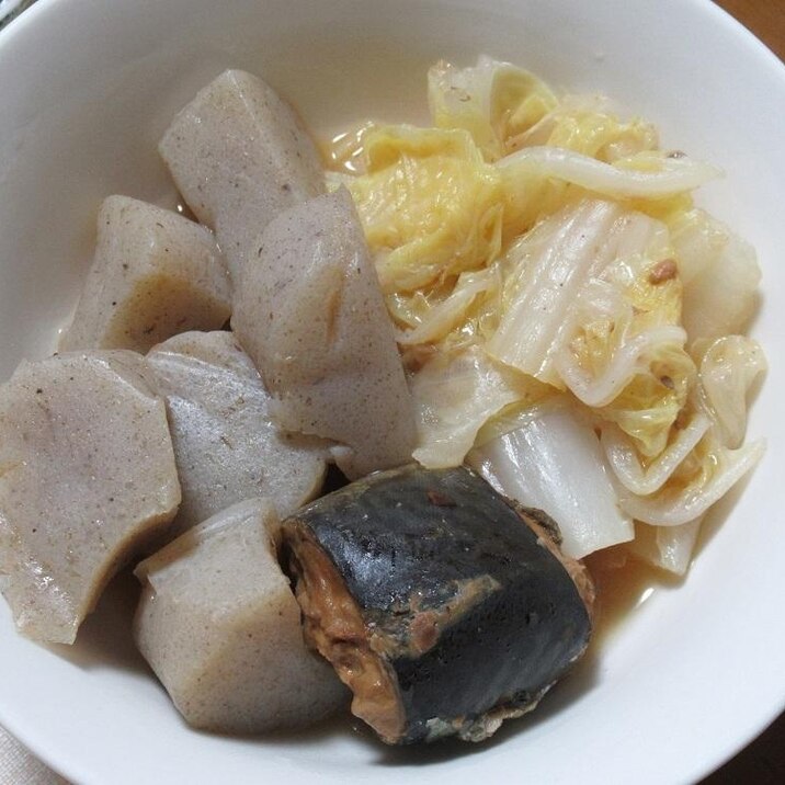 白菜とこんにゃくの鯖味噌煮